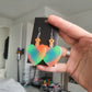 UV Active Glow Heart Paddle Resin Earrings