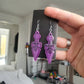 UV Active Glow Purple Bow Kunai Resin Earrings