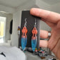 UV Active Glow Pink & Blue Throwing Knife Resin Earrings
