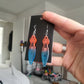 UV Active Glow Pink & Blue Throwing Knife Resin Earrings
