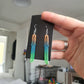 UV Active Glow Multicolour Katana Resin Earrings