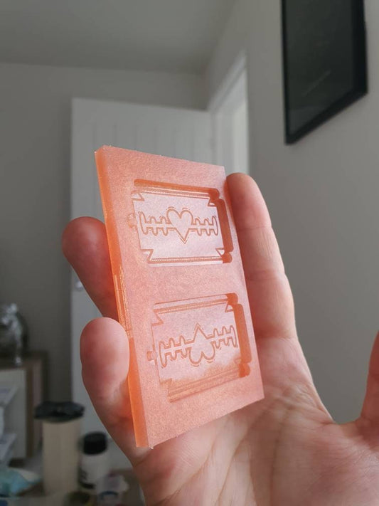 2 inch Heart Razor Blades Silicone Mould