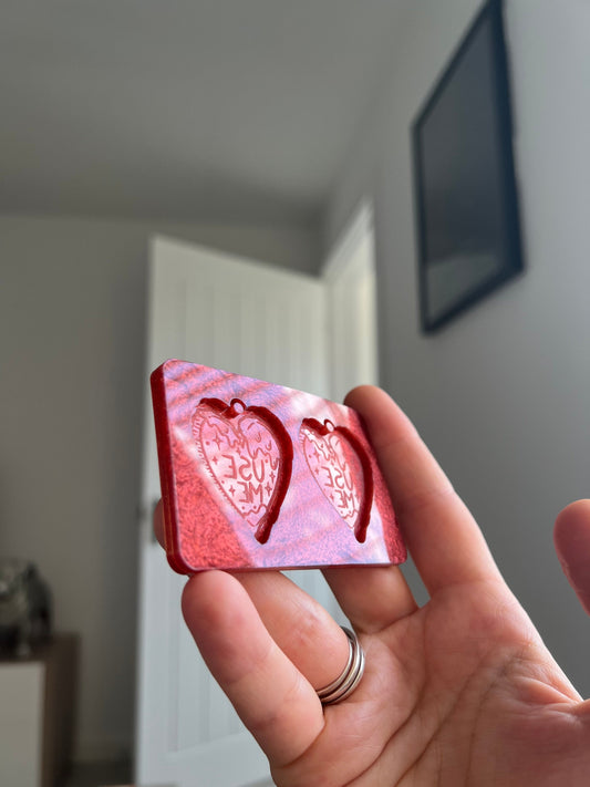 1.5 inch Rude Use Me Hearts Silicone Mould