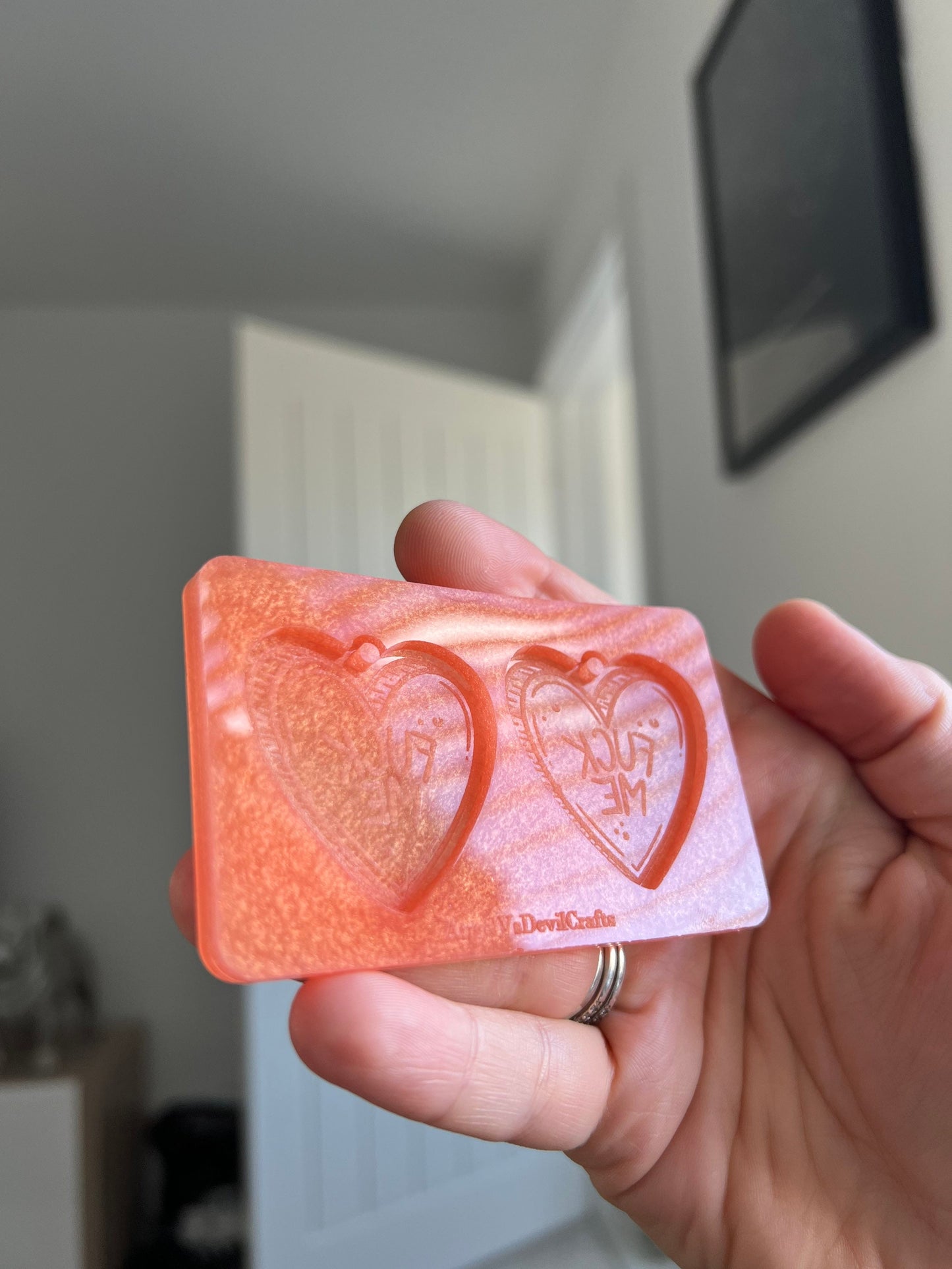 1.5 inch Rude F* Me Hearts Silicone Mould