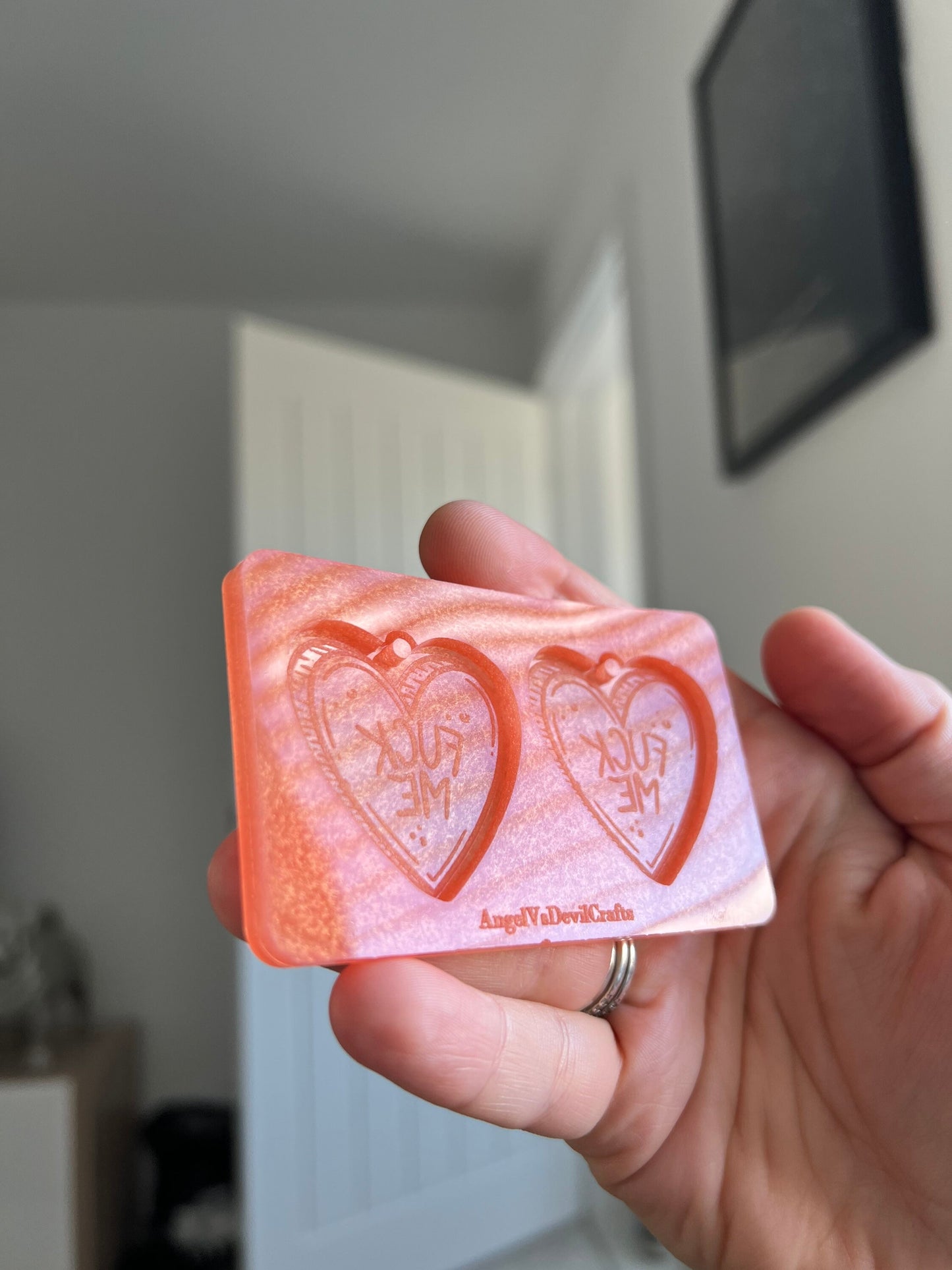 1.5 inch Rude F* Me Hearts Silicone Mould