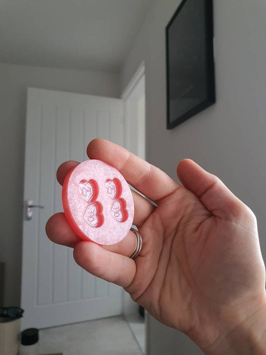 1 inch F Off Hearts Silicone Mould