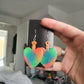 UV Active Glow Heart Paddle Resin Earrings