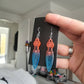 UV Active Glow Pink & Blue Throwing Knife Resin Earrings
