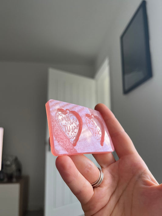1.5 inch Rude Sl*t Hearts Silicone Mould