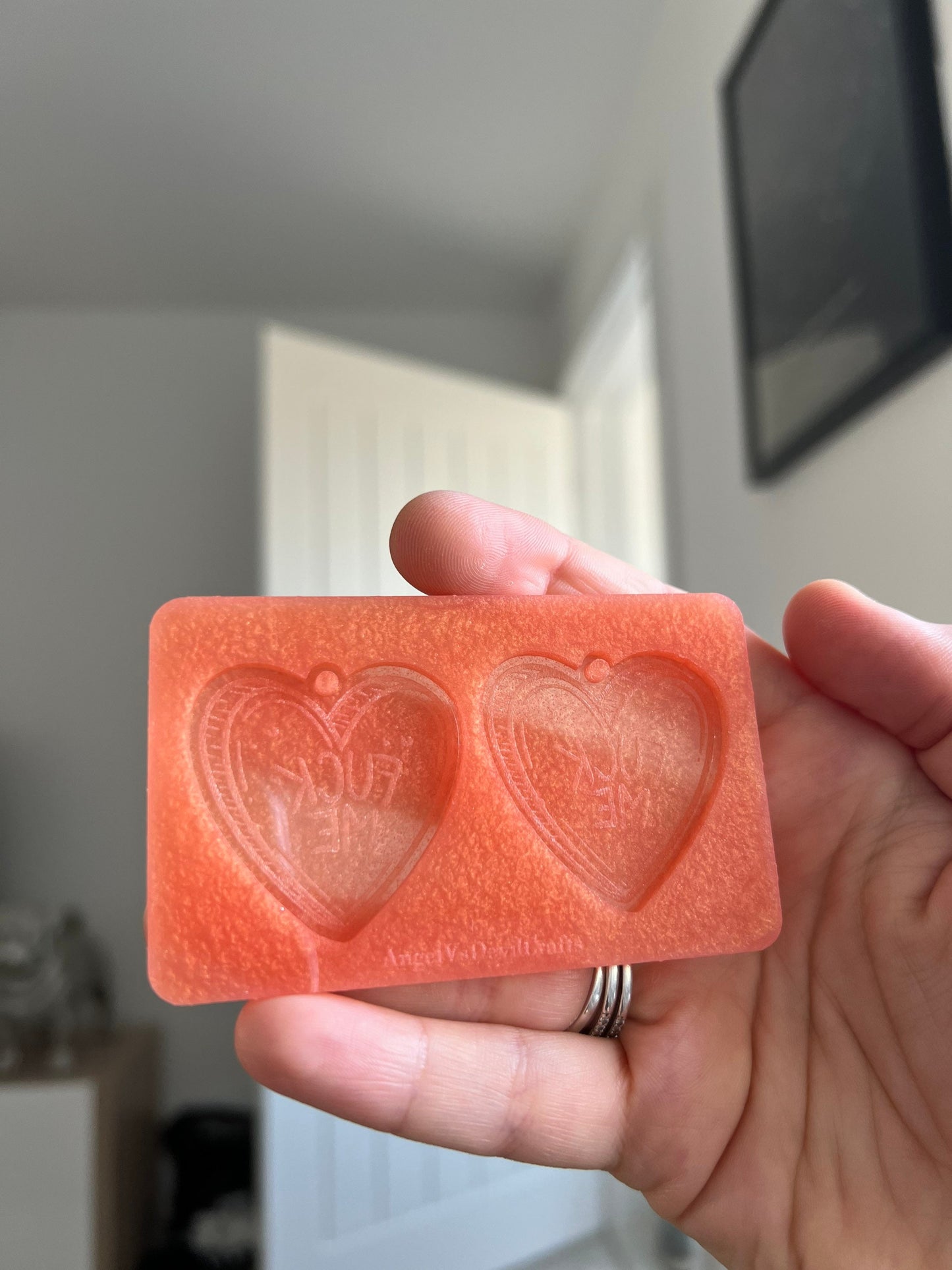 1.5 inch Rude F* Me Hearts Silicone Mould