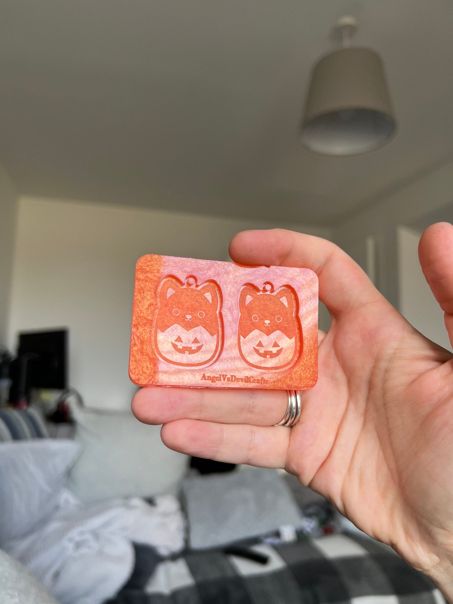 1.5 inch Kitty Pumpkin Squishies Silicone Mould