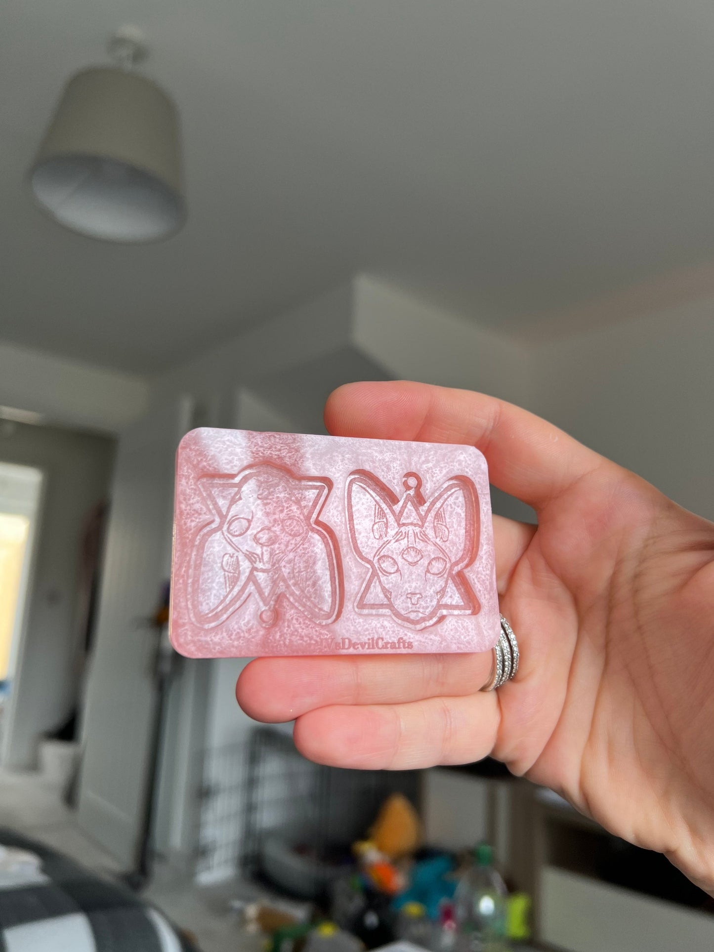 1.5 inch All Seeing Sphynx Cat Heads Silicone Moulds