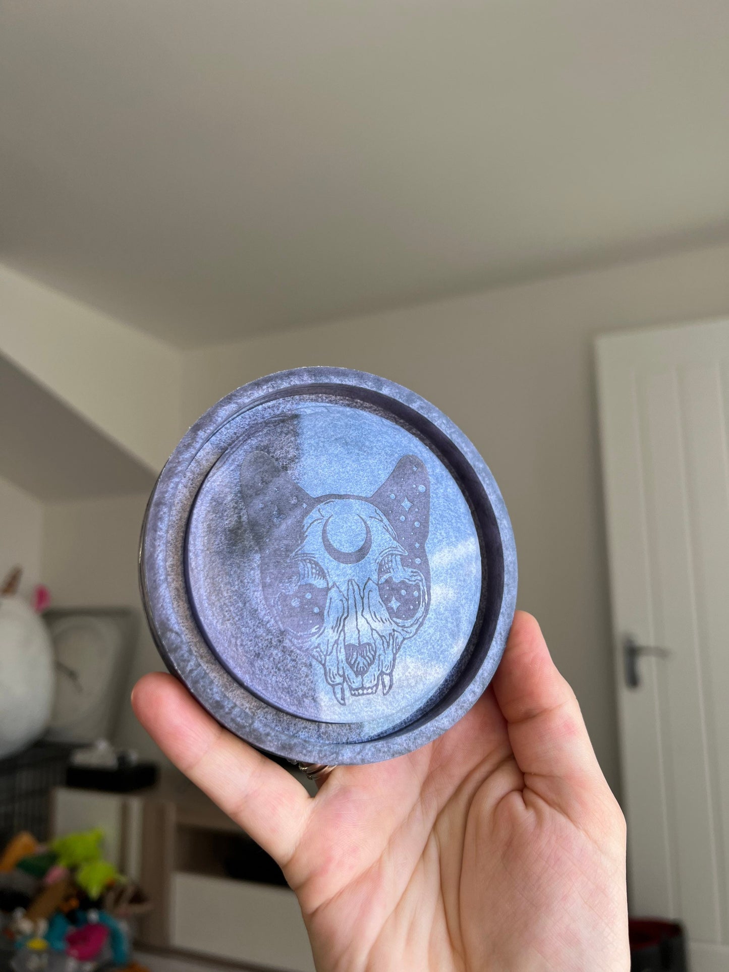 4 inch Cat Skull Tray Silicone Mould