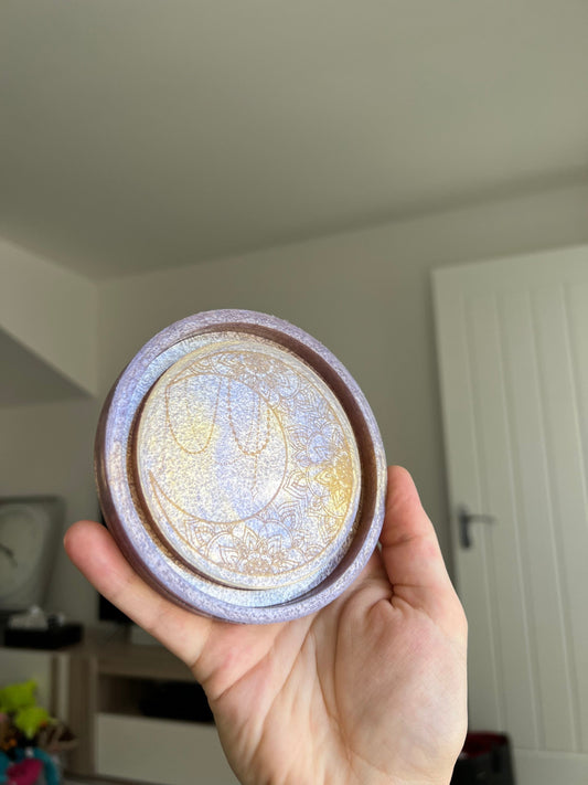 4 inch Dangle Mandala Moon Tray Silicone Mould