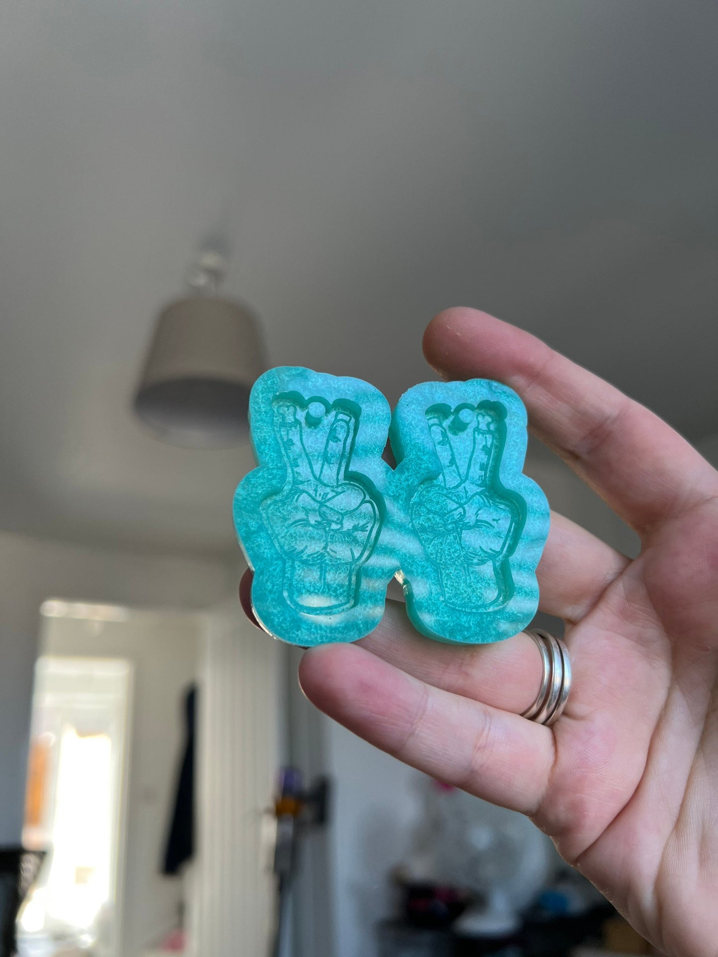 1.75 inch Peace Zombie Hands Silicone Mould