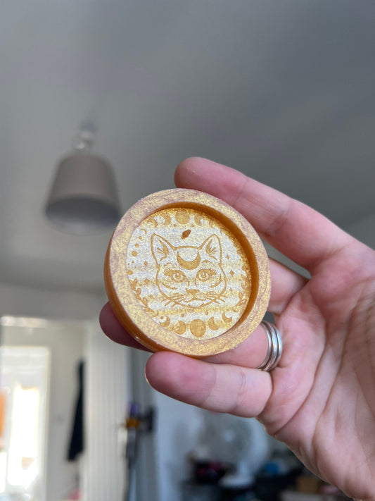 2 inch Cat Moonphase Incense Holder Silicone Mould