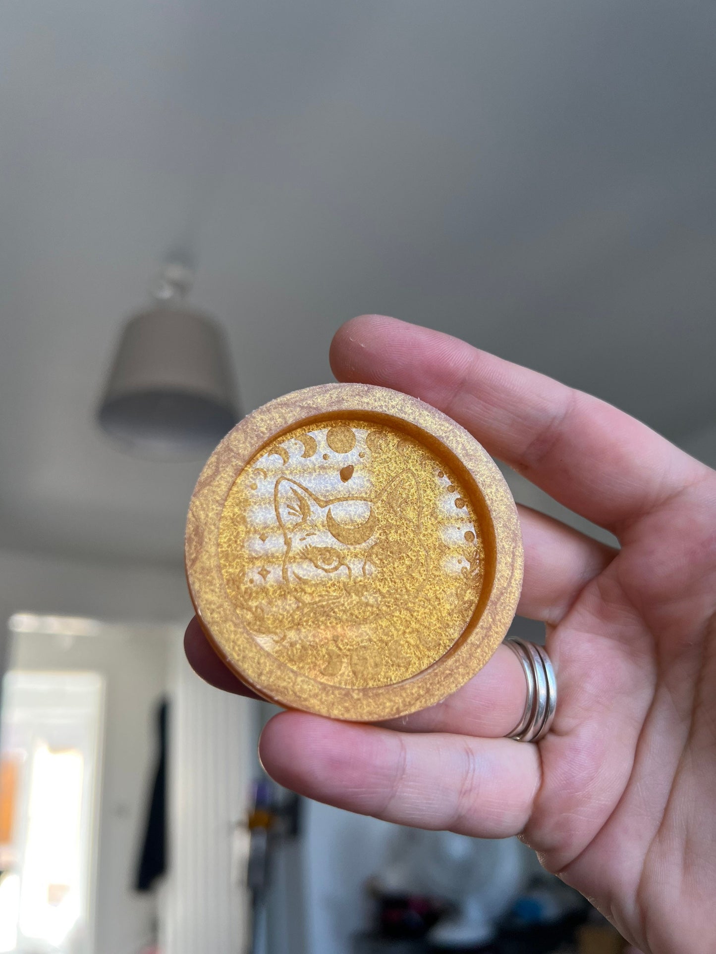 2 inch Cat Moonphase Incense Holder Silicone Mould