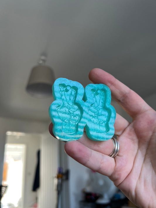 1.75 inch Peace Zombie Hands Silicone Mould