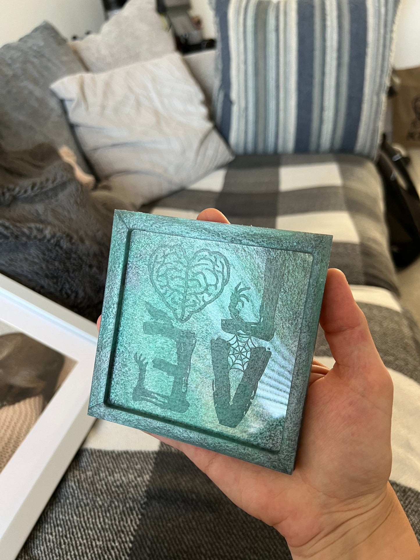 4 inch Spooky Love Square Silicone Mould
