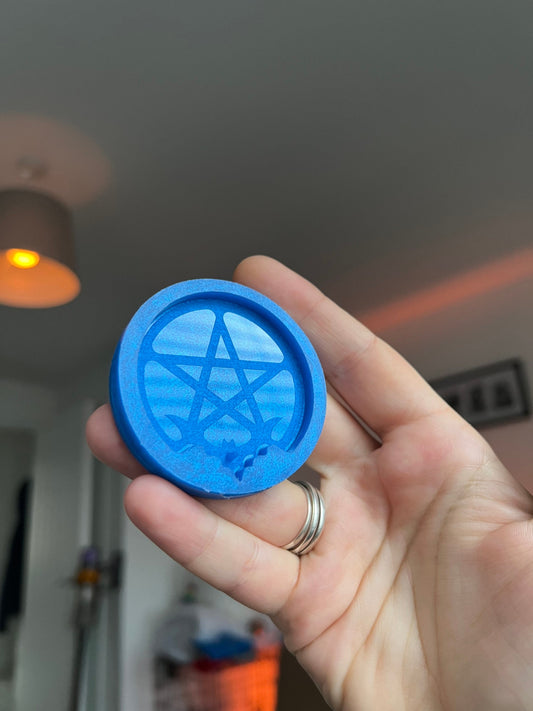 2 inch Bat Pentagram Incense Holder Silicone Mould