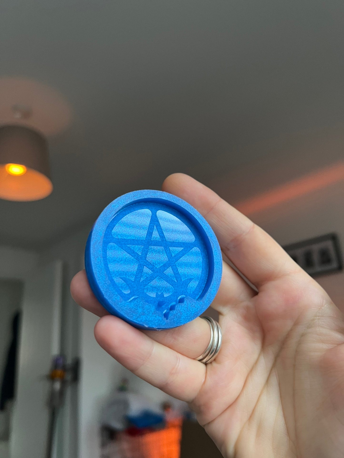 2 inch Bat Pentagram Incense Holder Silicone Mould