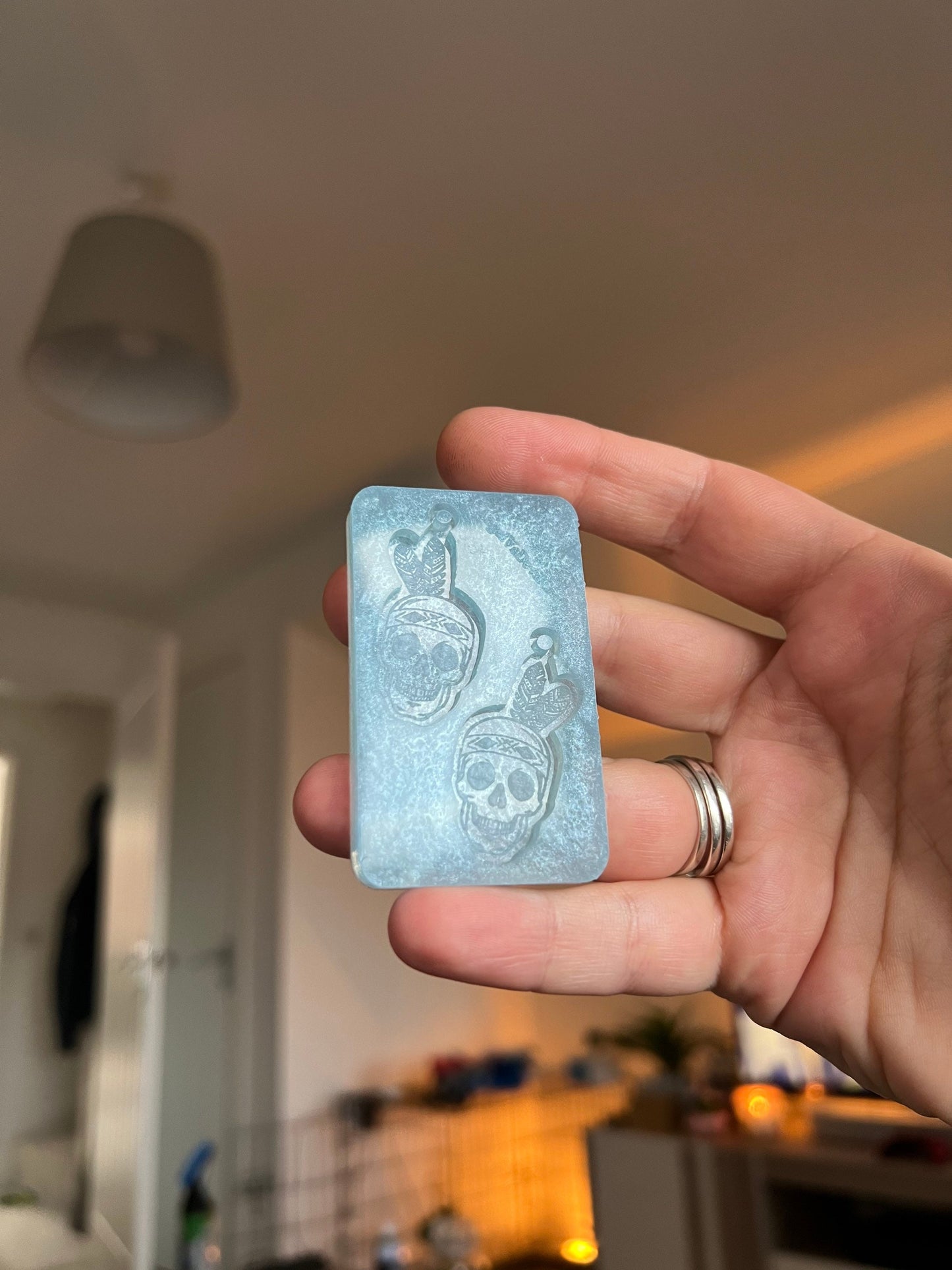 1.5 inch Feather Skulls Silicone Mould