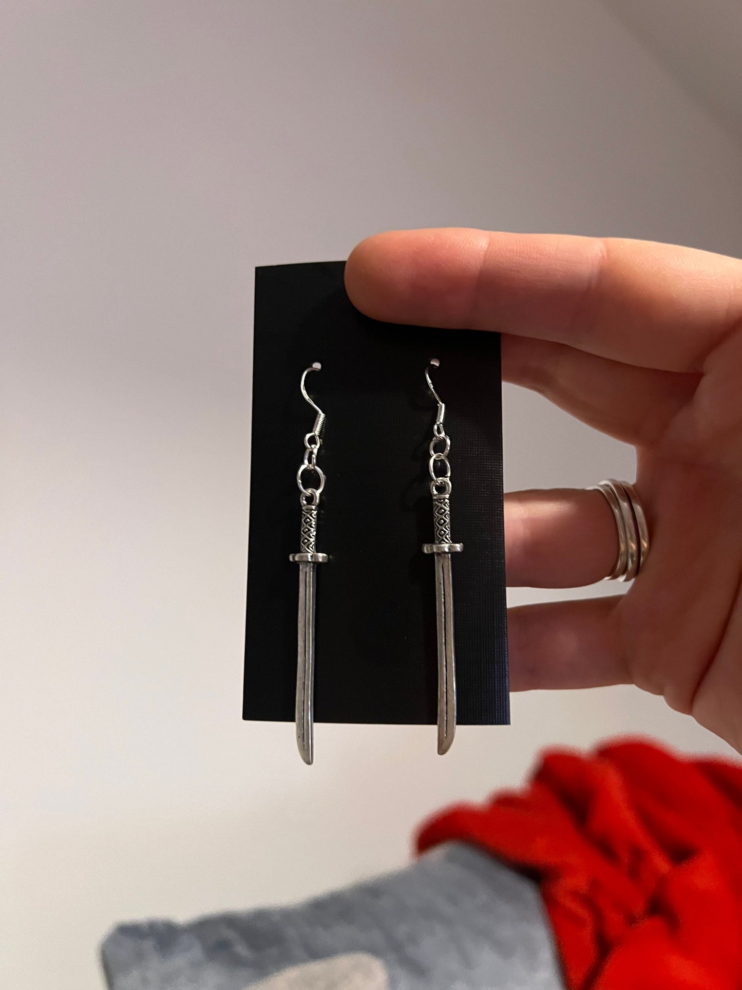 2 inch Metal Samari Sword Earrings