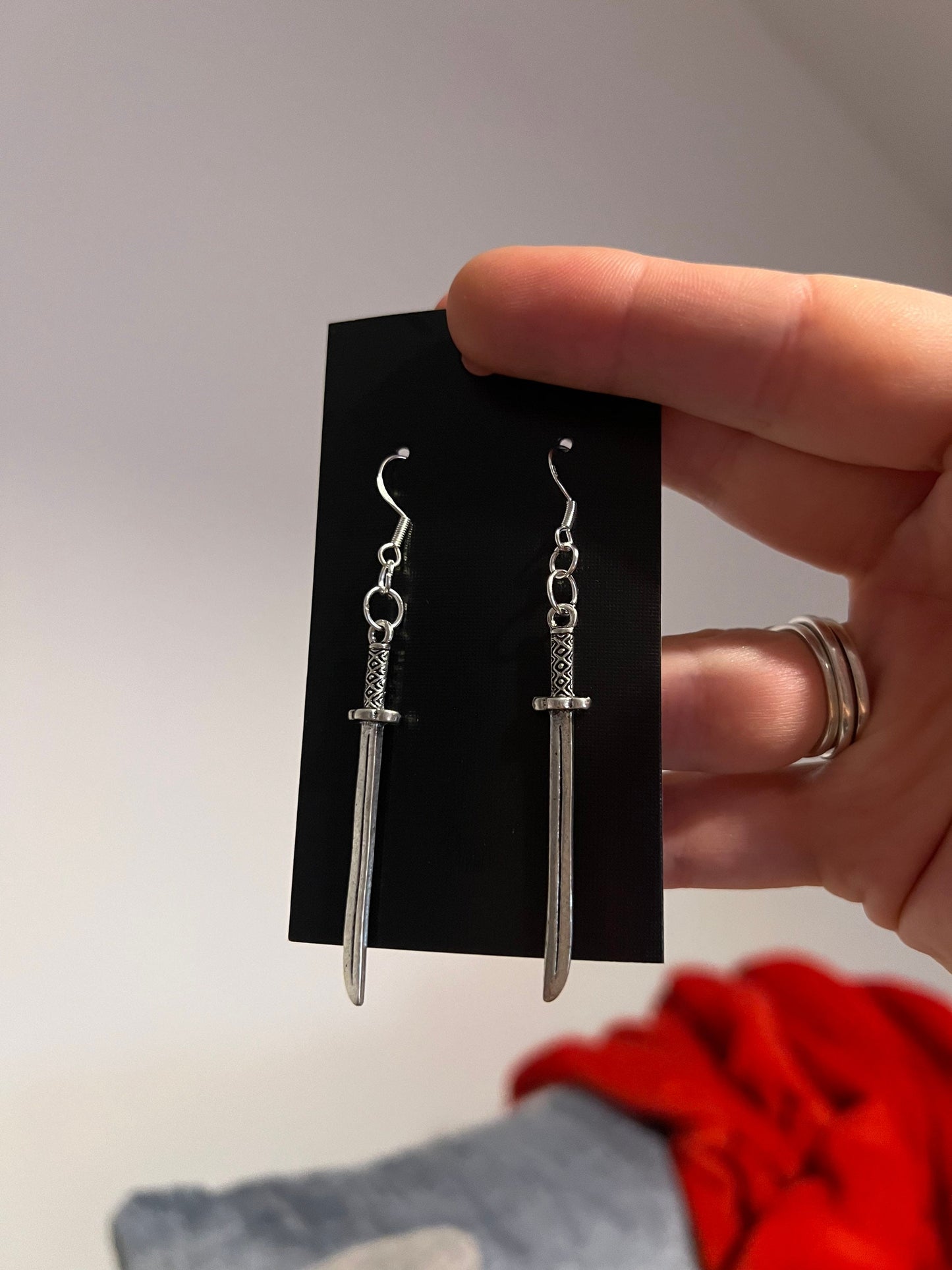 2 inch Metal Samari Sword Earrings