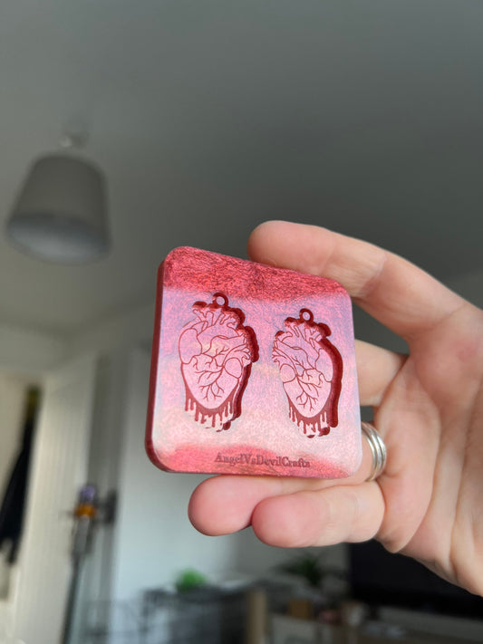1.5 inch Dripping Anatomical Hearts Silicone Mould