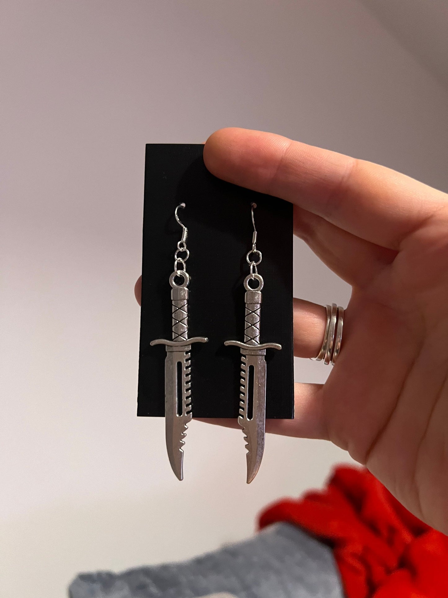 2.5 inch Metal Dagger Earrings