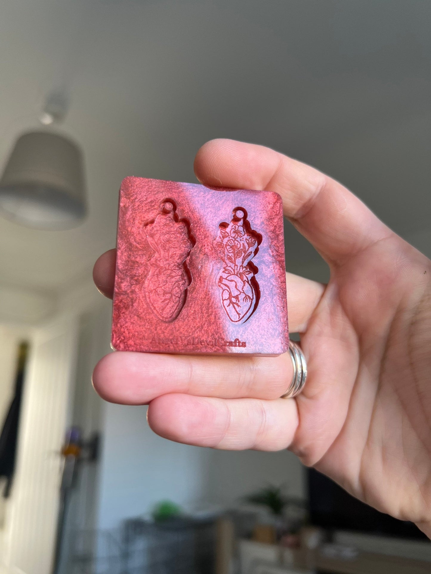 1.5 inch Flower Anatomical Hearts Silicone Mould